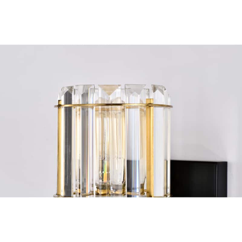 Aitana 8 Inch Brass Finish Crystal Shade Wall Sconces 1-Light