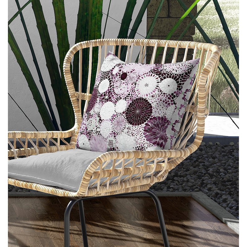 Crystal Drift Indoor/Outdoor Reversible Throw Pillow Pink and Purple