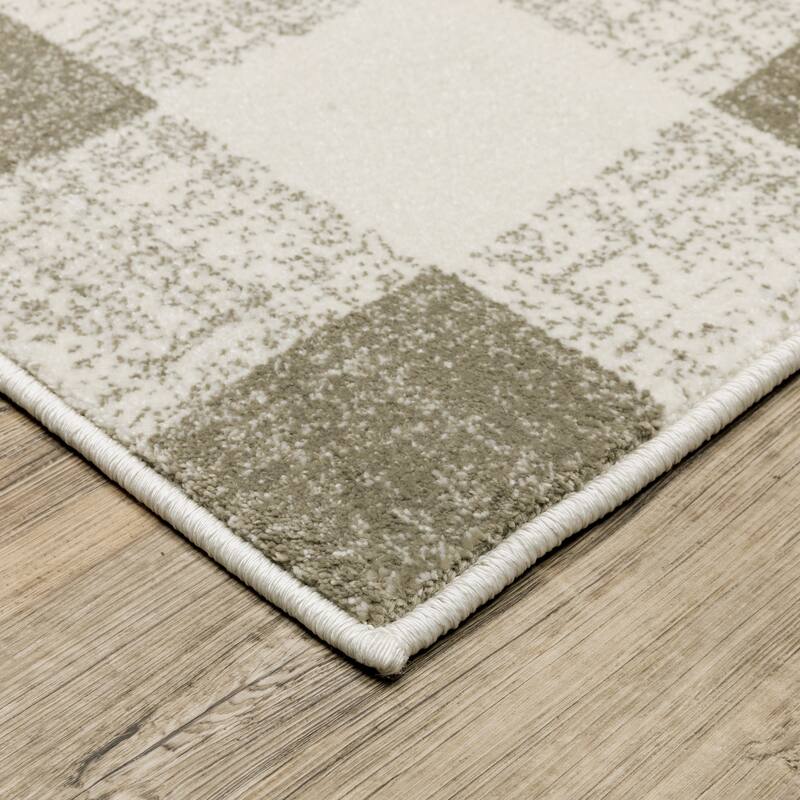 Arwen Distressed Gingham Plaid Area Rug