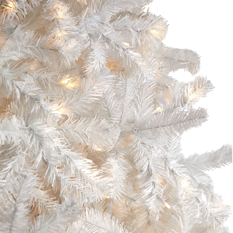 10ft. White Artificial Christmas Tree with 2200 Branches and 800 LED Lights - Towering Elegant Holiday X-Mas Tree