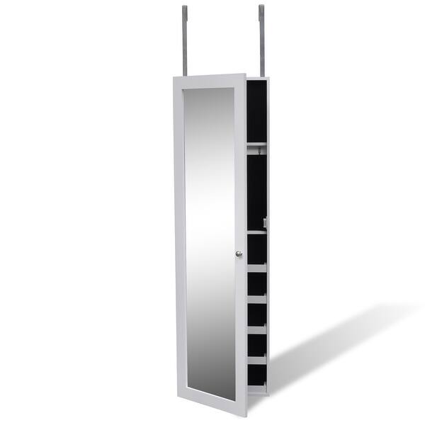 Shop Vidaxl Wall Jewelry Cabinet With Mirror And 2 Door Hangers