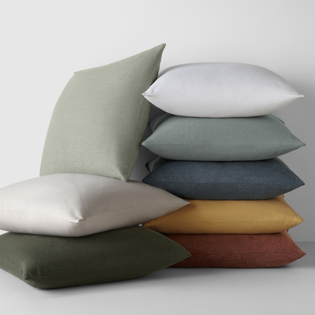 Washed and Distressed Cotton Decor Throw Pillow in Stone Washed