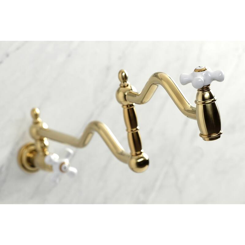 Kingston Brass Heritage Wall Mounted Pot Filler Faucet