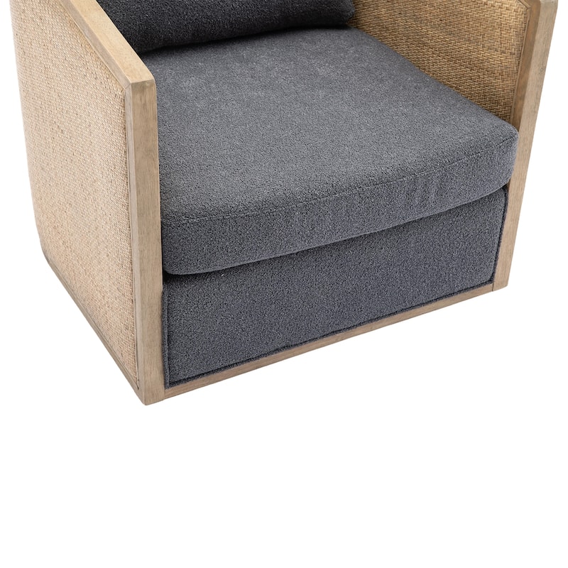 Comfy Round Barrel Sofa Chair for Living Room