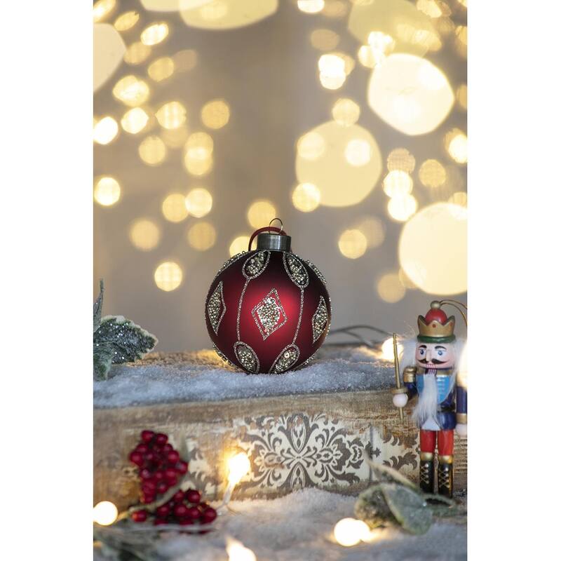 D3" Christmas Ball Ornaments, Glass Decorative Hanging Ball Christmas Tree Ornaments for Holiday, Set of 12