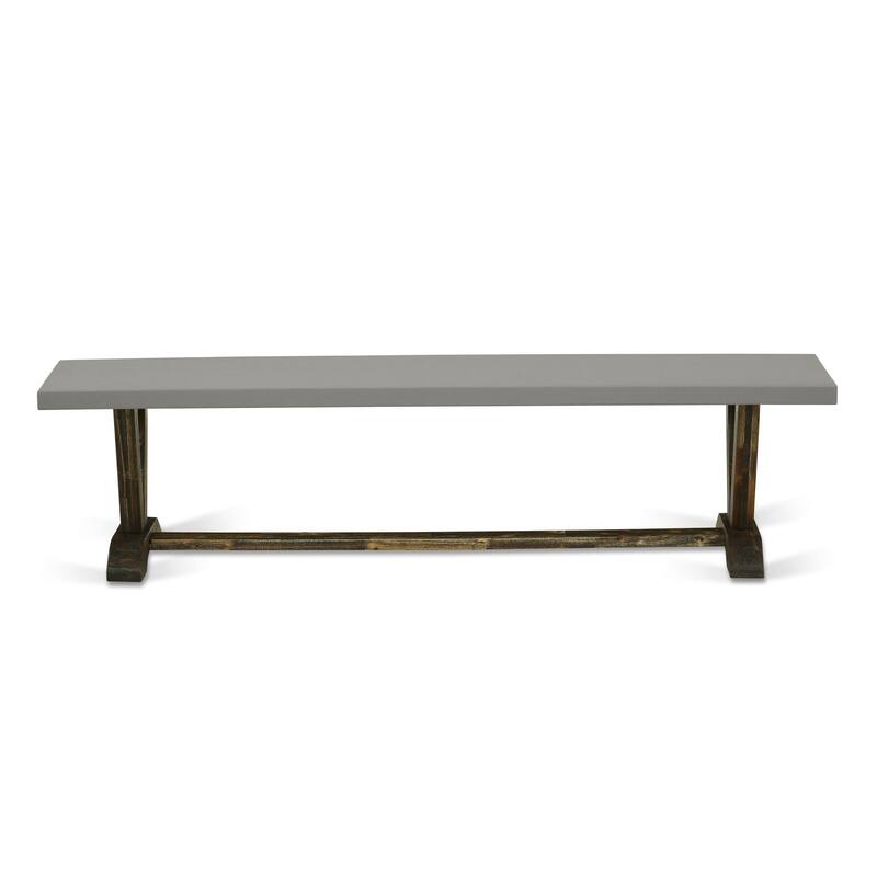 East West Furniture V-Style Modern Dining Room Bench with Wooden Seat, 72x15x18 Inch(Finish Options) - 72