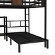 preview thumbnail 10 of 10, Queen Over Twin Bunk Bed with Storage Area Shelves Hangers Noise Reduced Black