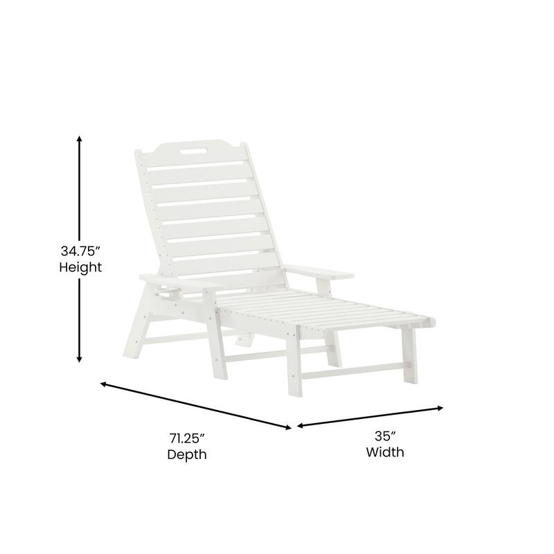 Flash Furniture FFOF50898 Jean 35" Wide Polyethylene Chaise Chair