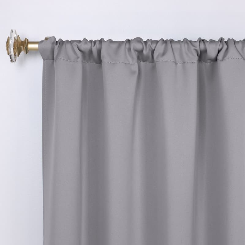 Superior Modern Solid Washable Room Darkening Curtains, Set of 2 Panels