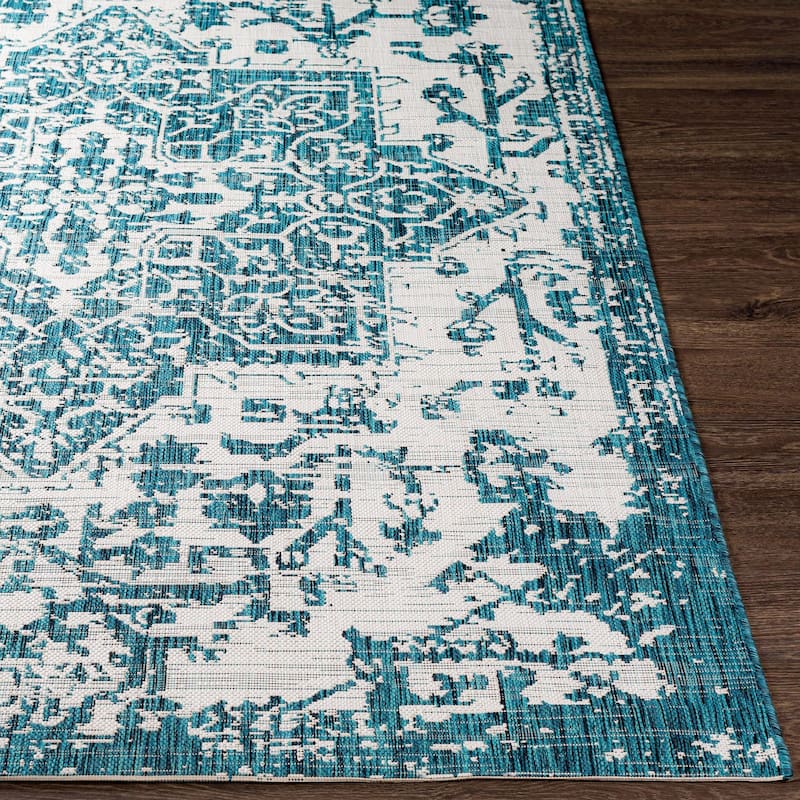 Livabliss Eagean Updated Traditional Medallion Indoor / OutdoorArea Rug