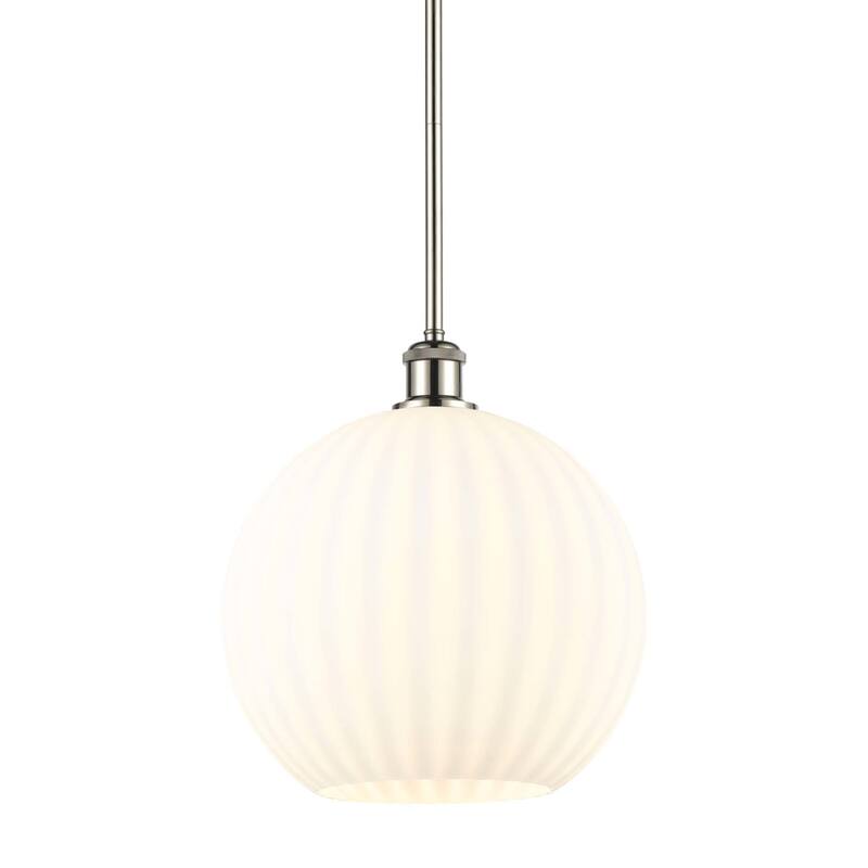 Innovations Lighting 516-1S-14-12 White Venetian Pendant White - Polished Nickel / White Venetian