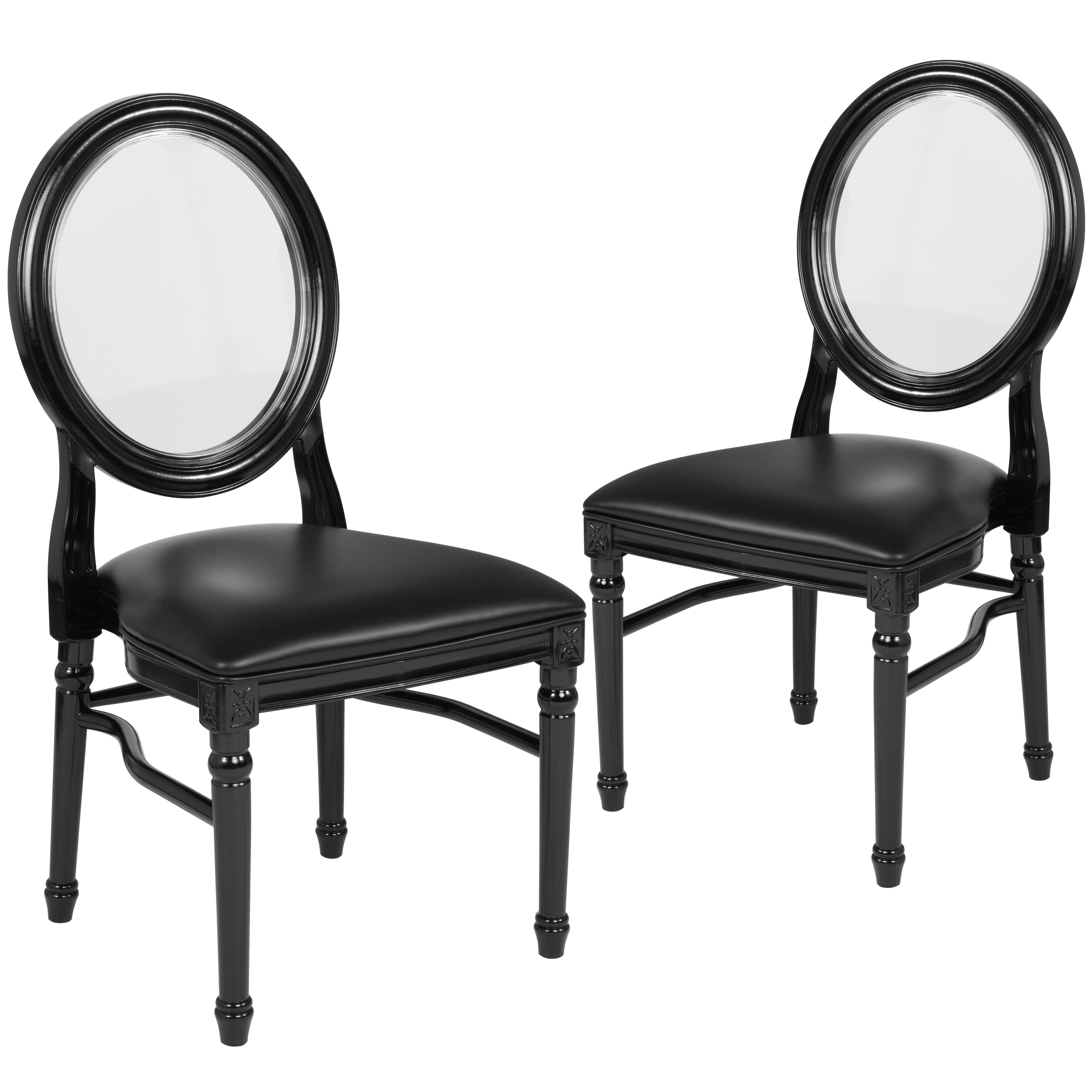 HomeRoots Set Of 2 Black King Louis Back Dining Chairs - Bed Bath & Beyond  - 37625772