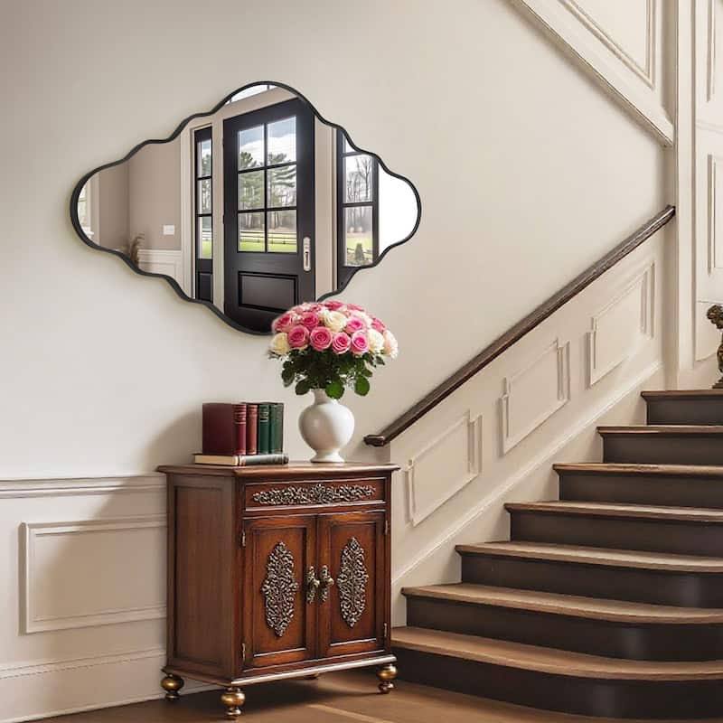Modern Irregular Aluminum Alloy Framed Decorative Wall Mirror