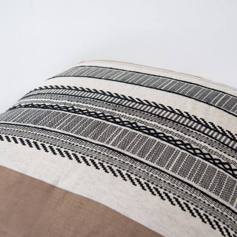 Donny Osmond Natural/Brown Stripe Modern Craft Throw Pillow - 20X20 - Down