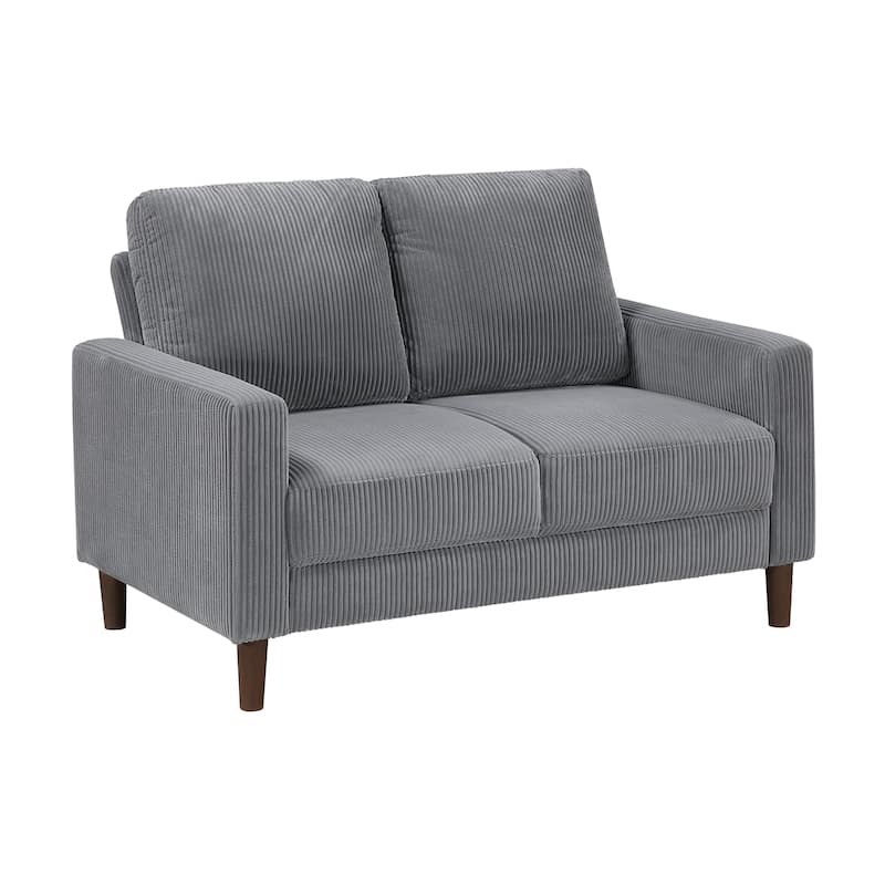 Caspian Corduroy 2-Piece Living Room Set - Wood Finish Exposed Feet