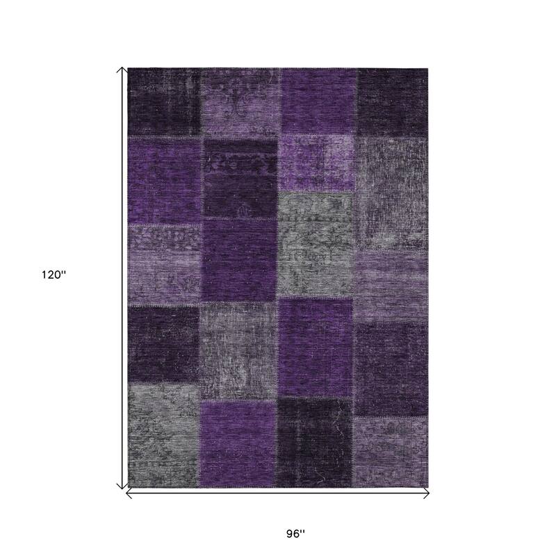 HomeRoots Patchwork Transitional Rectangle Outdoor Rug