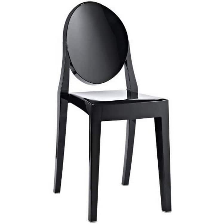 Clear Modern Dining Molded Armless No Arm Side Chairs Stacking Plastic Home Office Kitchen Work Bedroom Designer