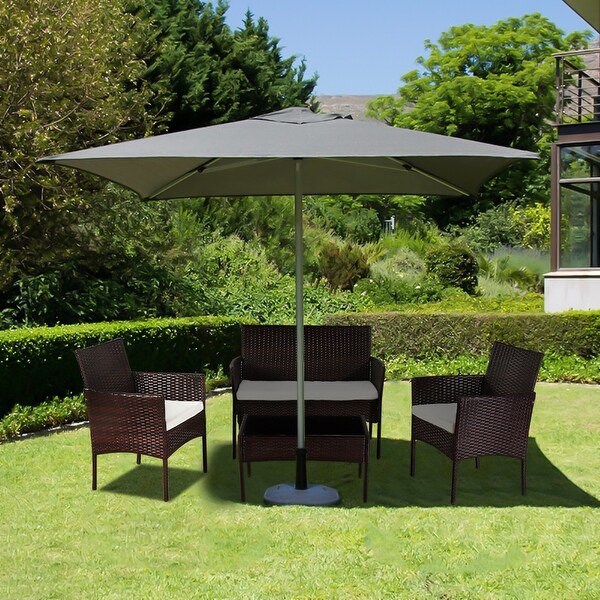 OSHION Outdoor Living Room Balcony Rattan Furniture Four Piece Brown Bed Bath Beyond 31908396