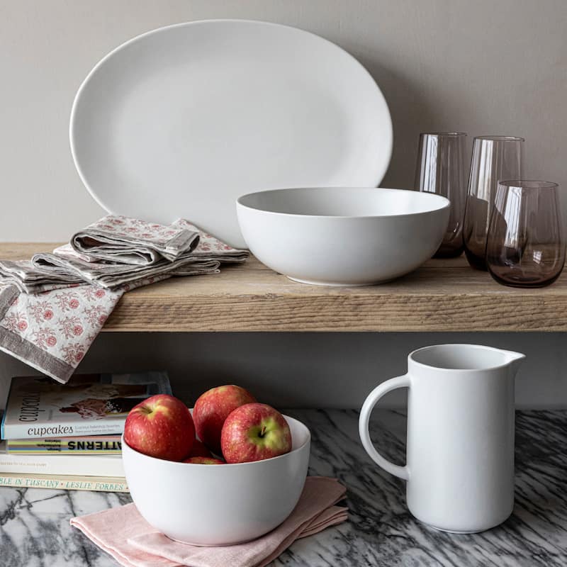 over&back Coupe Semi Matte Stoneware Oval Serving Platter