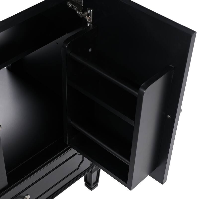 Roomfitters 30" Vintage Style Bathroom Vanity with Ceramic Sink, Customizable Storage Drawer and Soft-Close Door