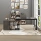 preview thumbnail 22 of 62, L-shaped executive desk With 3 Drawers for Home and Office