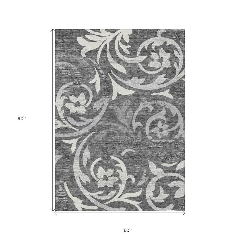 HomeRoots Floral Transitional Rectangle Outdoor Rug
