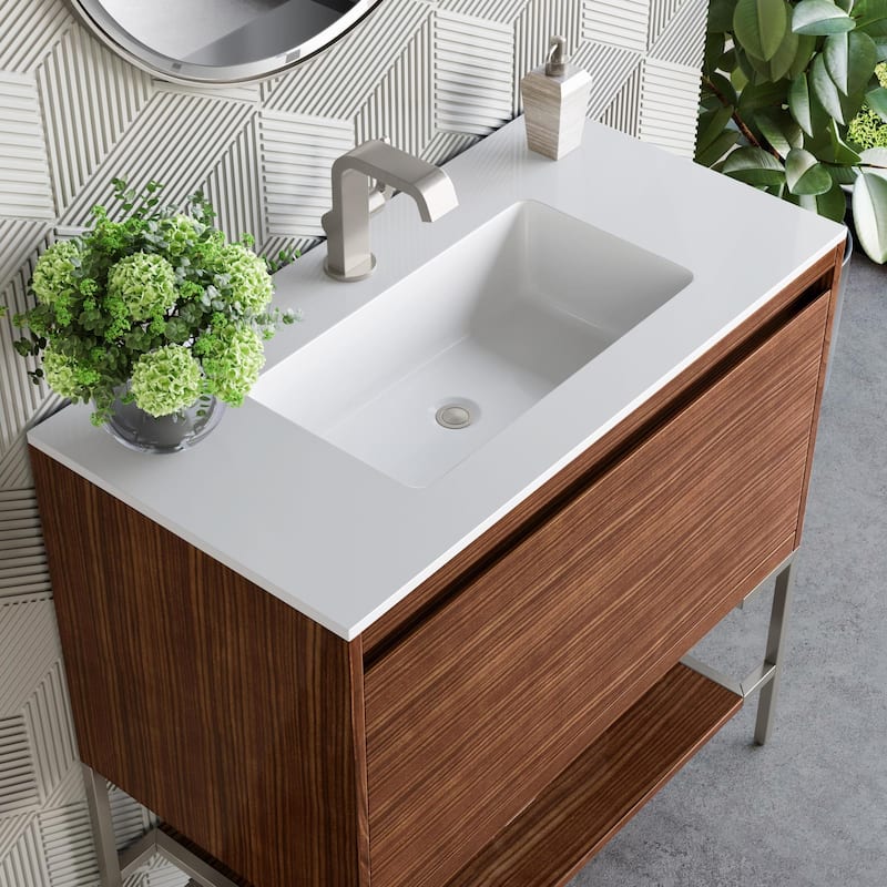 James Martin Vanities 805-V35.4-BN-GW Mantova 36" Single Basin Poplar