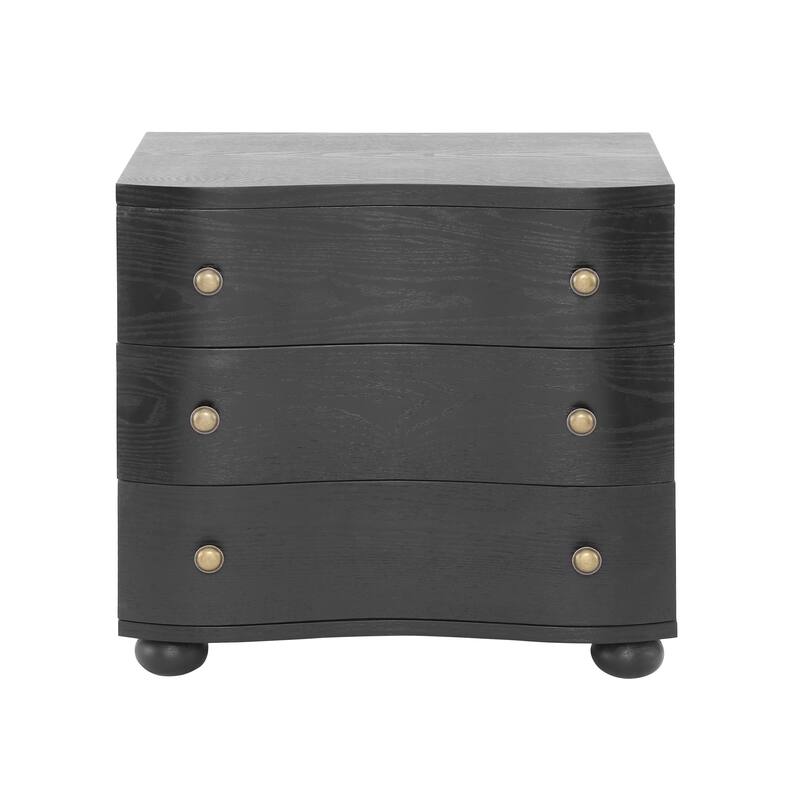 Christopher Knight Home - Modern Minimalist 23.62" Nightstand with Roller Glide Drawers & Solid Wood Legs, Versatile Home Use