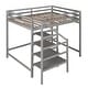 preview thumbnail 8 of 16, Full Loft Bed with Storage Staircase & Hanger