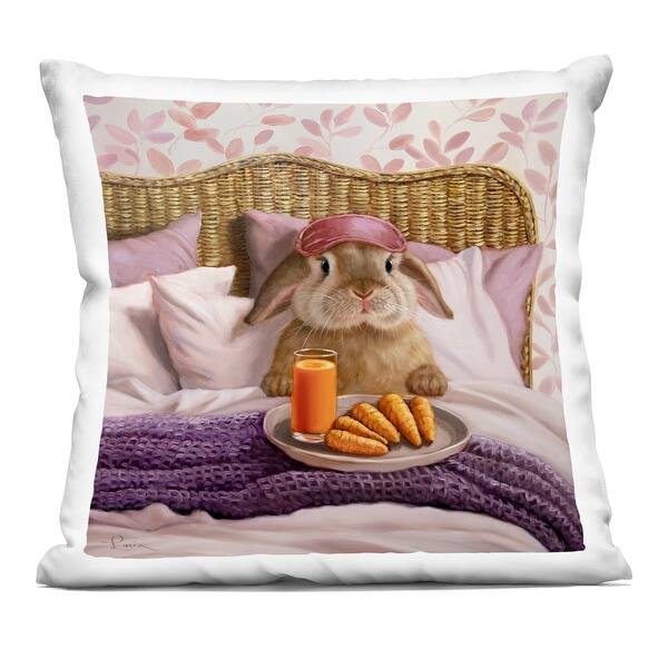 Stupell Hoppy Meal Bunny in Bed Decorative Printed Throw Pillow Design ...