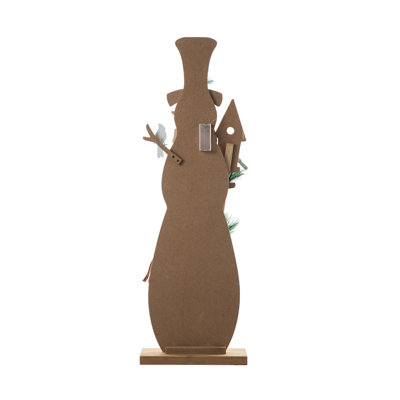 Glitzhome 36"H Lighted Wooden Christmas Snowman Or Santa Porch Decor