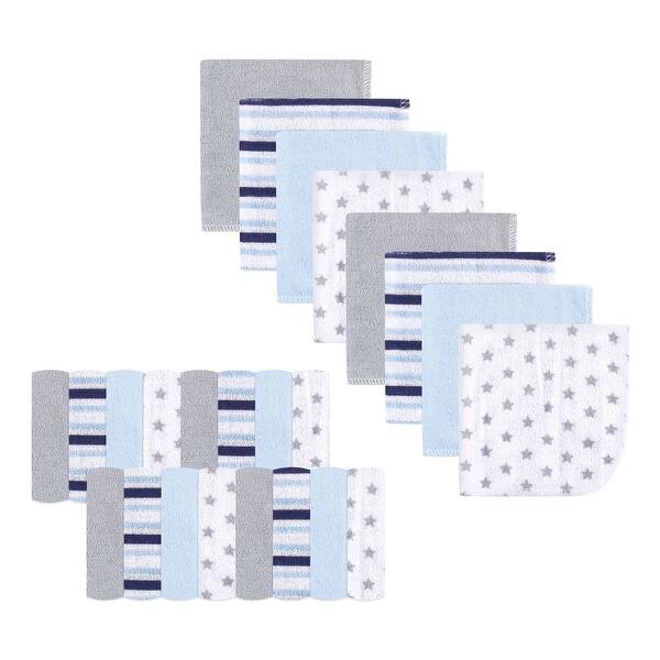 slide 1 of 1, Luvable Friends Baby Boy Super Soft Bundle Washcloths, Stars Stripes, One Size - Stars Stripes - One Size One Size - Stars Stripes