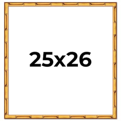 25x26 Frame Gold Bamboo Solid Wood Picture Frame | 1 Inch Moulding