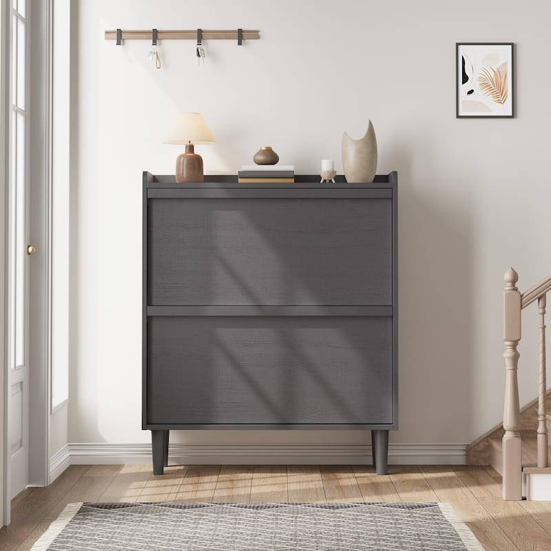 Drawer Wooden Shoe Cabinet with Adjustable Shelves