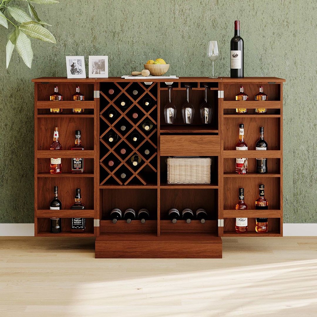 Walnut wine cabinet outlet