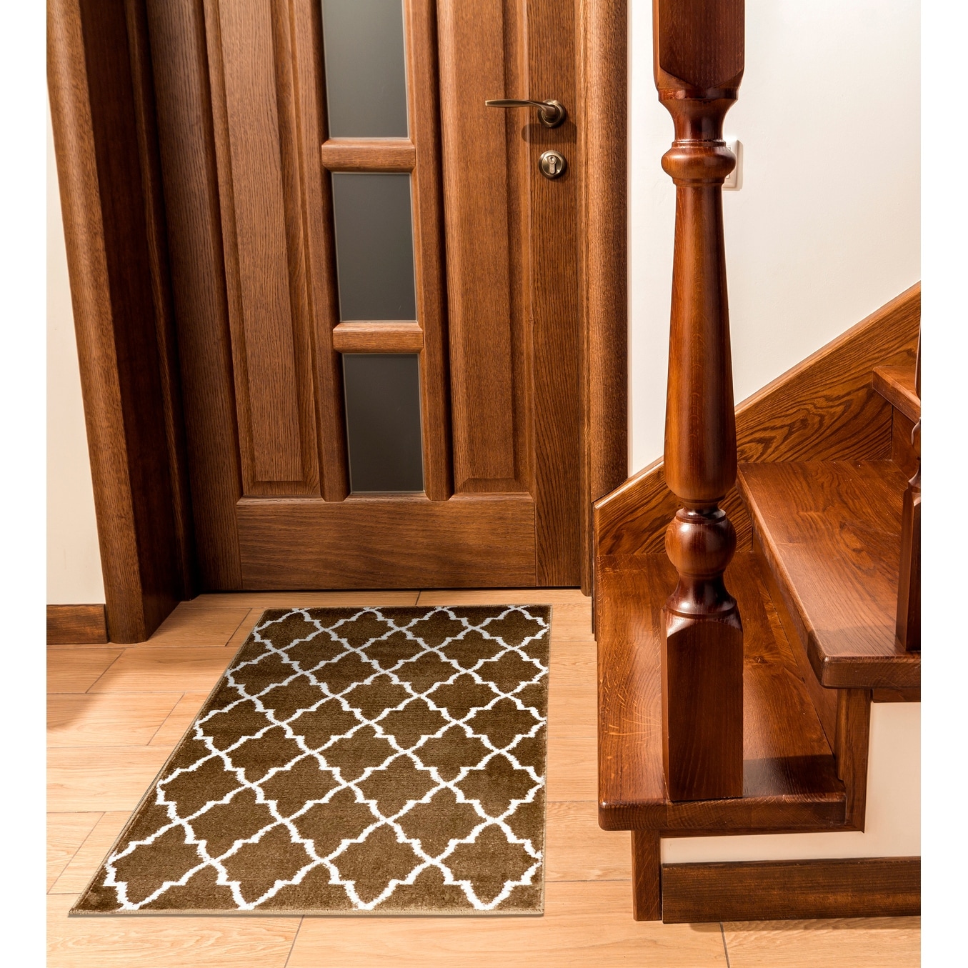 KEYAMA Set of 15 indoor Non-slip stair carpets free tape stair treads rug 9"x25" 