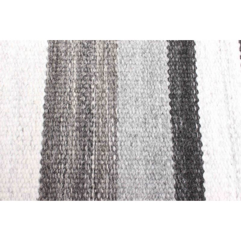 ECARPETGALLERY Flat-Weave Ankara FW Dark Grey Wool Kilim - 5'2 x 7'8