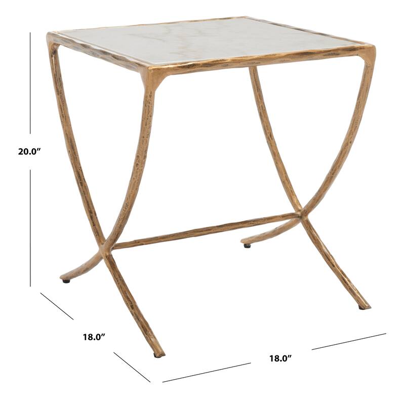 SAFAVIEH Couture Bessy Square Metal Accent Table - 18 In. W x 18 In. D x 20 In. H - 18"W x 18"D x 20"H