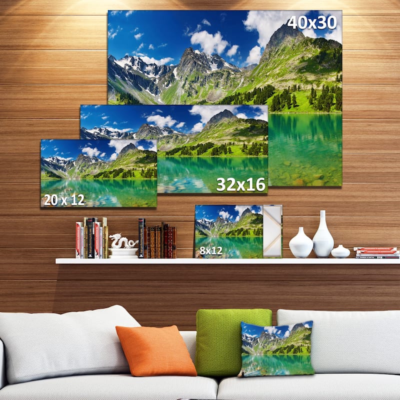 Designart - Bright Day Mountain Lake Photography Canvas Art Print