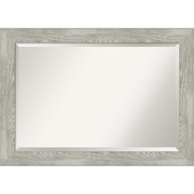 Beveled Bathroom Wall Mirror - Dove Greywash Frame