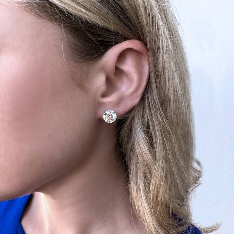 6.00CT Round Diamond Studs White Gold Lab Grown
