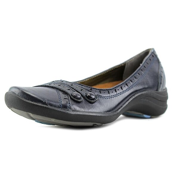 Hush Puppies Burlesque Women Round Toe Leather Blue Flats