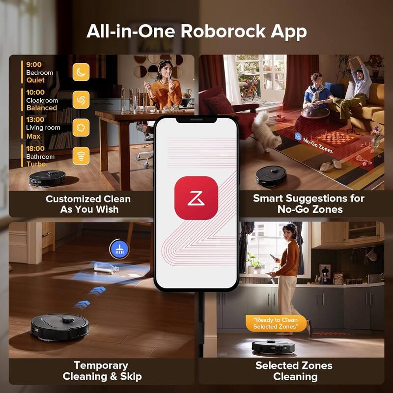 Roborock QV 35S Robot Vacuum and Mop,10000Pa Suction, Self-Emptying, Self-Washing & Air Drying,10mm Mop Raise
