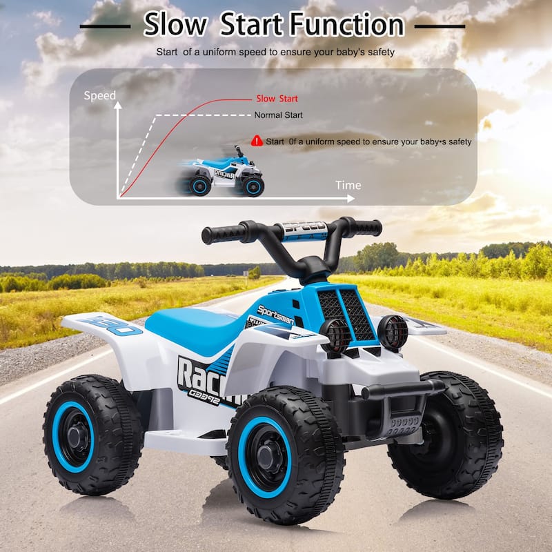 6V Kids Ride On Electric ATV, Ride Car with LED Headlights