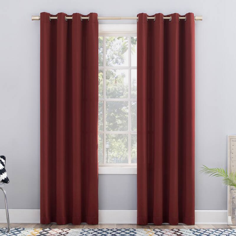 Porch & Den Nantahala Room Darkening Grommet Curtain Panel, Single Panel - 54 x 63 - Wine