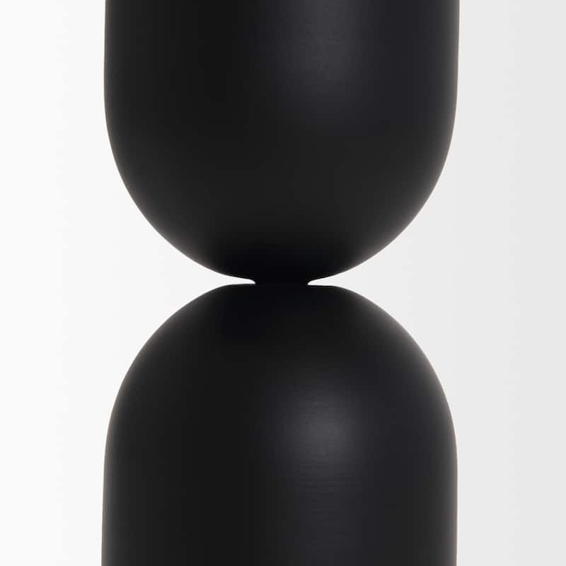Qamra Short Black Metal Pillar Candle Holder - 3.5 x 3.5 x 9.25