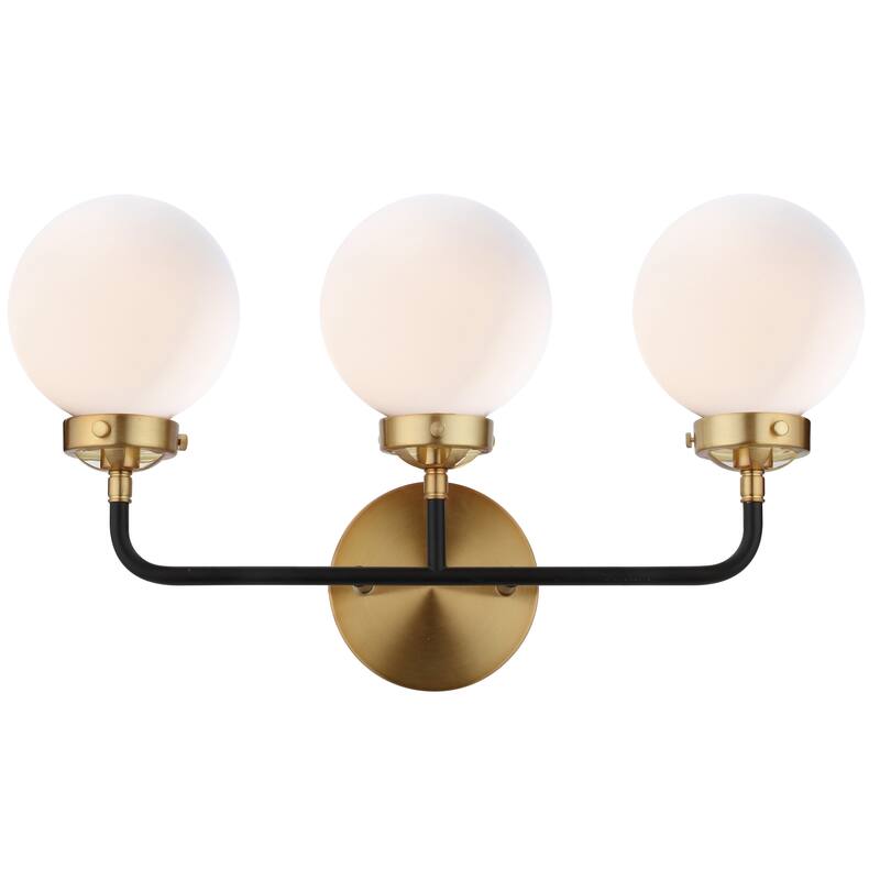 Bevin Contemporary Transitional Iron/Glass LED Vanity Light, by JONATHAN Y