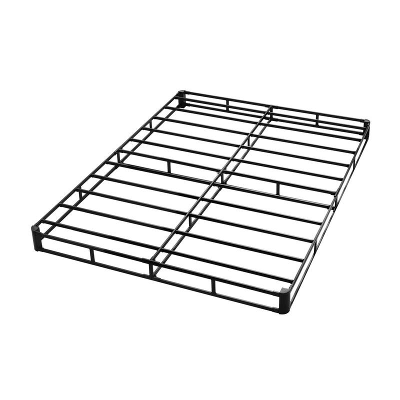 Black Steel Queen Frame Box Spring with 5-Inch Low Profile and Removable Fabric - Black