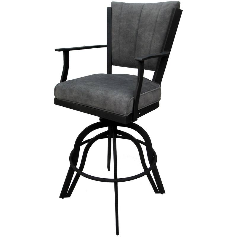 Montana Grey Swivel Tilt Metal 30" or Counter 26" Bar Stool - Black - Bar Height