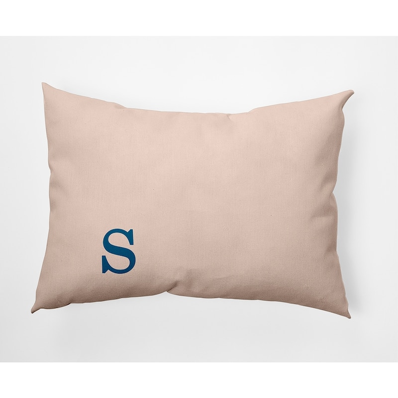 Modern Monogram Indoor/Outdoor Throw Pillow-S - 14" x 20" - Autumn Blue